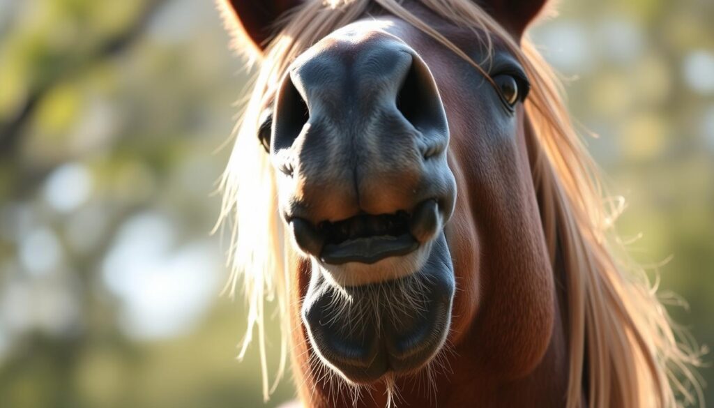 A close-up shot of a horse's head and neck, captured in natural lighting, showcasing the animal's expressive body language. The horse's ears are perked forward, eyes attentive, and nostrils flared, conveying a sense of alertness and curiosity. The horse's mane cascades down its neck, framing the face in a soft, textured manner. The background is blurred, emphasizing the horse's features and allowing the viewer to focus on the nuanced details of its non-verbal communication. The image exudes a sense of calm and understanding, reflecting the importance of recognizing and interpreting horse behavior for effective training and communication. A close-up shot of a horse's head and neck, captured in natural lighting, showcasing the animal's expressive body language. The horse's ears are perked forward, eyes attentive, and nostrils flared, conveying a sense of alertness and curiosity. The horse's mane cascades down its neck, framing the face in a soft, textured manner. The background is blurred, emphasizing the horse's features and allowing the viewer to focus on the nuanced details of its non-verbal communication. The image exudes a sense of calm and understanding, reflecting the importance of recognizing and interpreting horse behavior for effective training and communication.