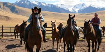 Beginner-friendly ranch in Montana with horses and mountain backdrop